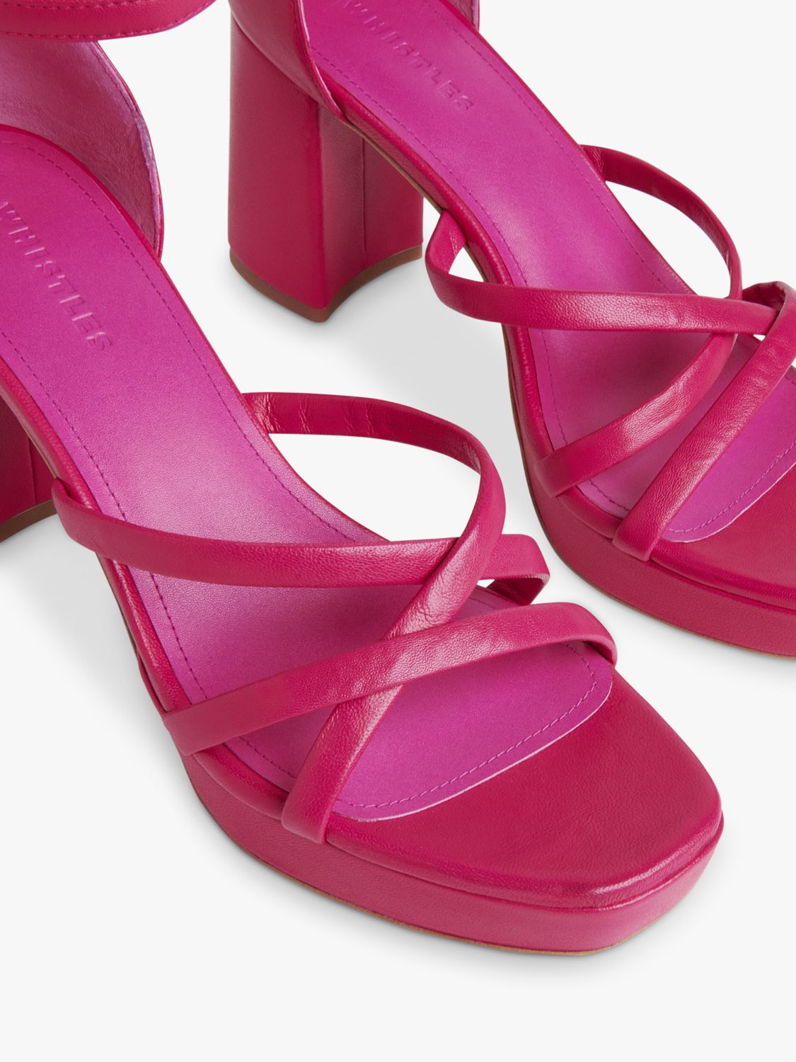 Whistles Selene Block Heel Platform Sandals, Pink, 3