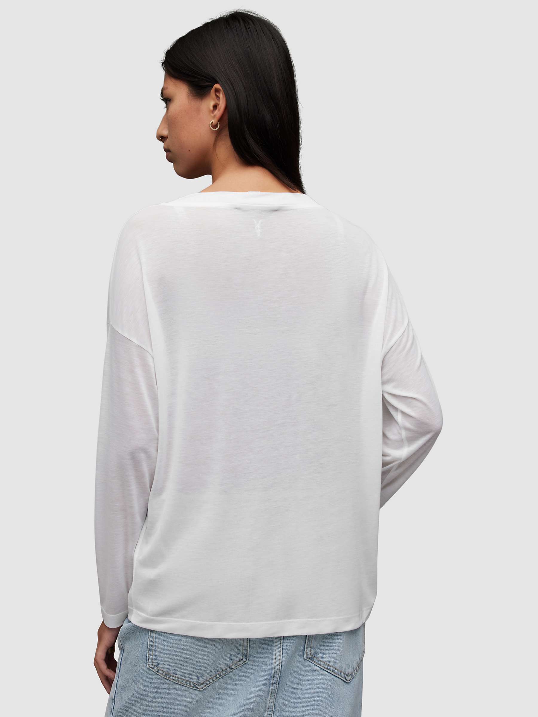 AllSaints Kati Oversized Top, White at John Lewis & Partners