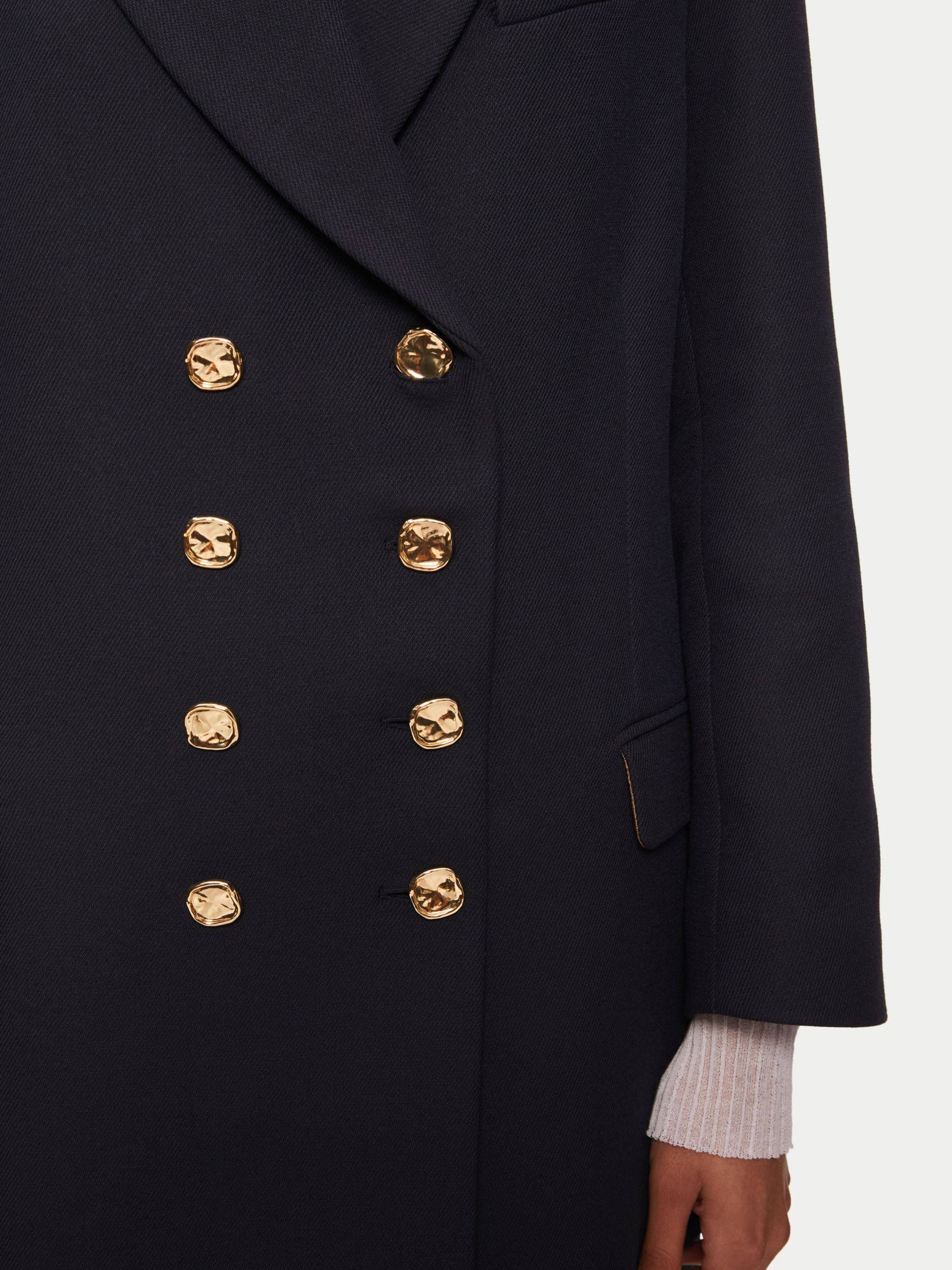 Italian Wool Blend Military Button Coat