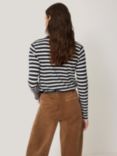 Jigsaw Cotton Slub Stripe Long Sleeve Top