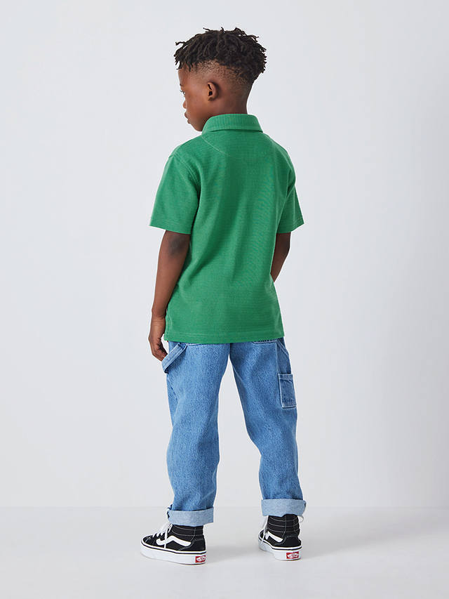 John Lewis Kids' Plain Patch Pocket Polo Shirt, Green