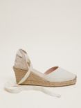 Phase Eight Suede Ankle Tie Espadrilles, Ivory