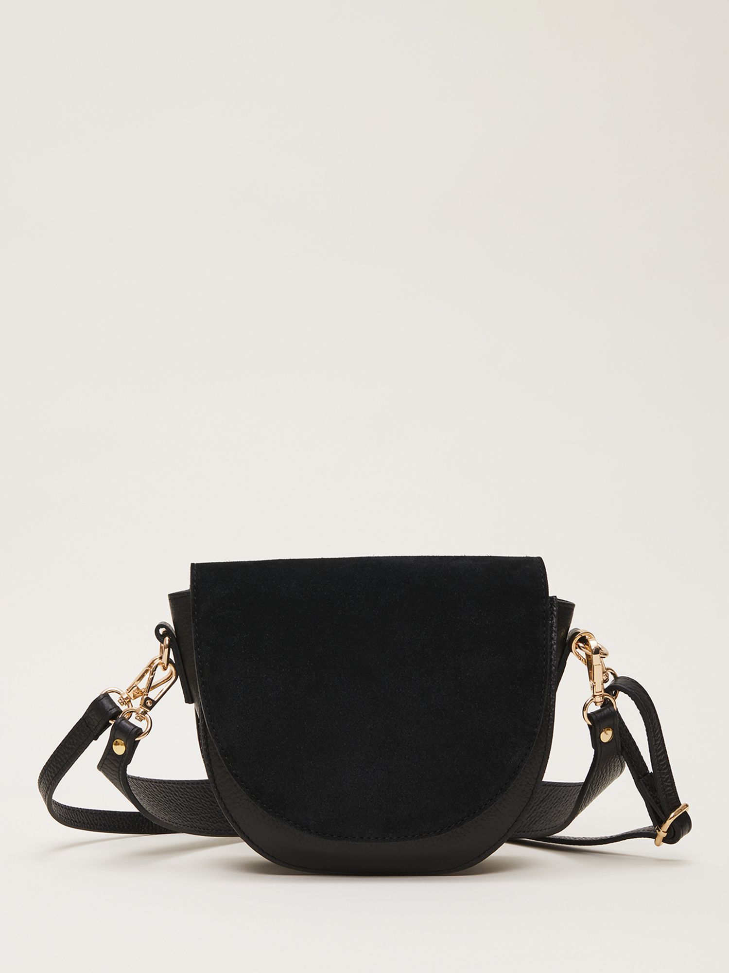Phase Eight Suede Cross Body Bag, Black at John Lewis & Partners