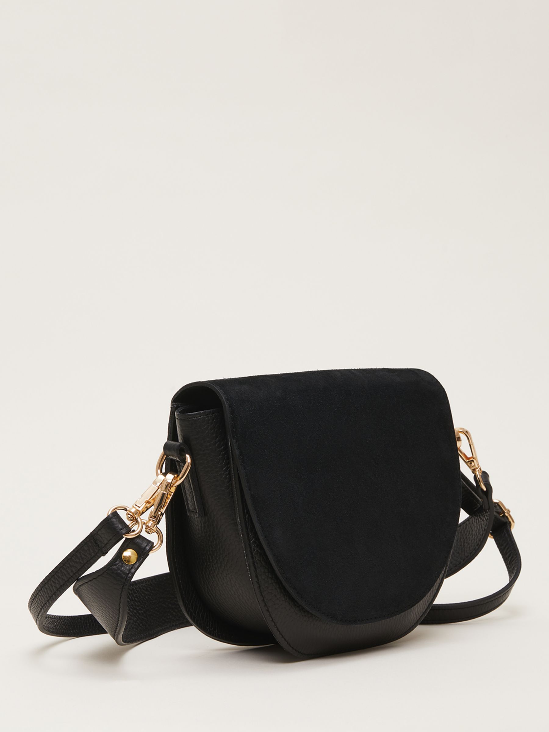 Phase Eight Suede Cross Body Bag, Black at John Lewis & Partners