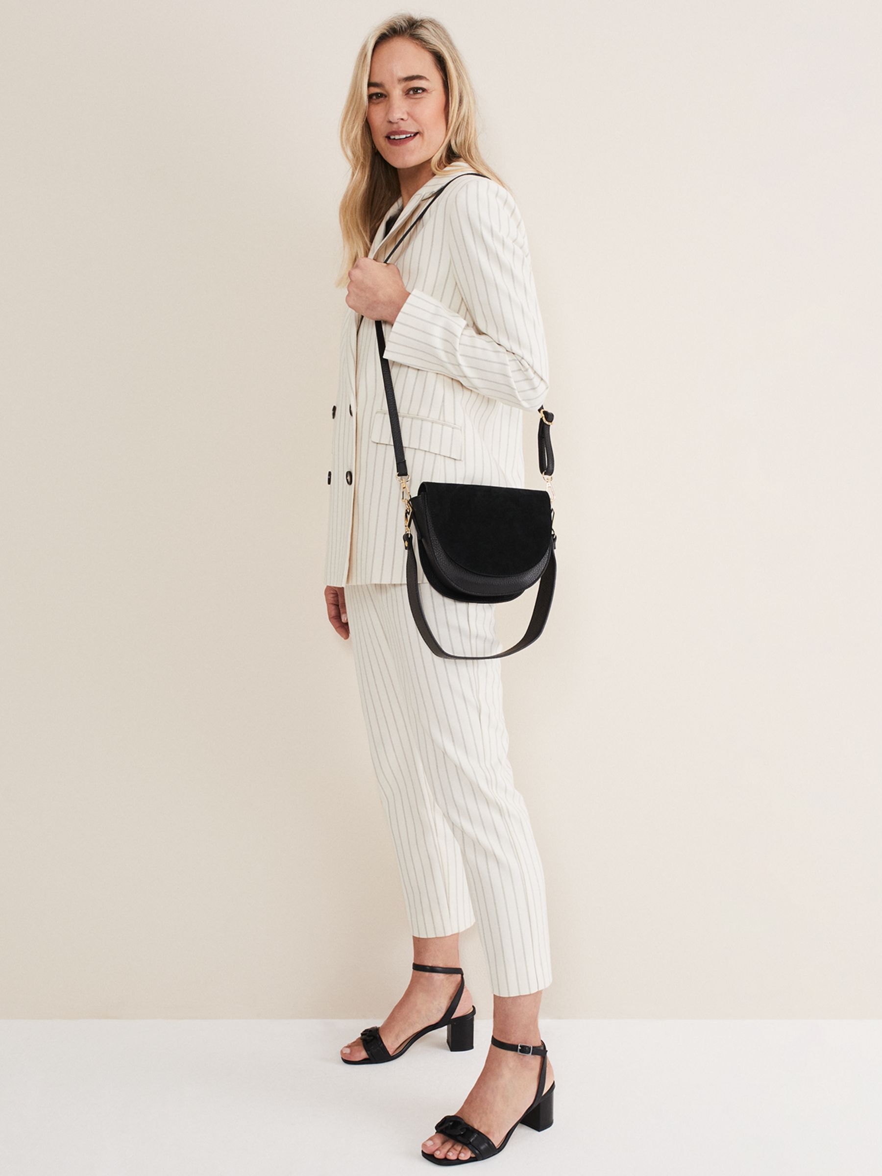 Buy Phase Eight Suede Cross Body Bag, Black Online at johnlewis.com