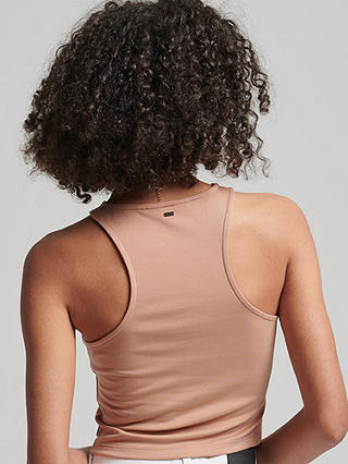 Superdry Studios Jersey Racer Tank Top, Tawny Brown