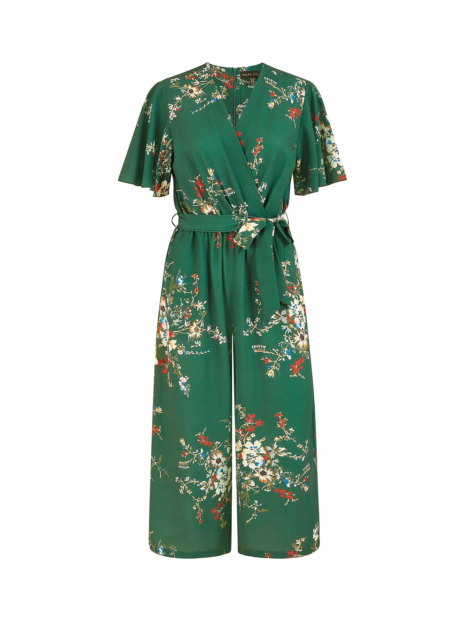 Buy Mela London Mela Floral Print Culotte Jumpsuit, Green Online at johnlewis.com
