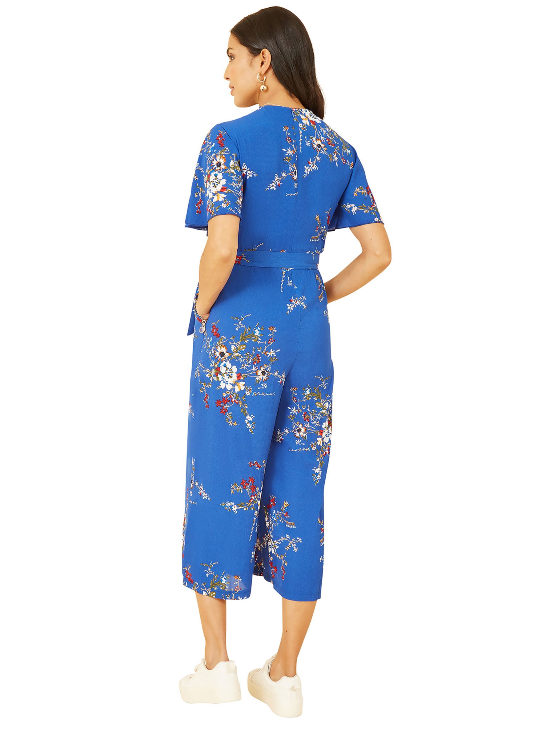 Mela London Floral Print Wrap Jumpsuit, Blue, 8