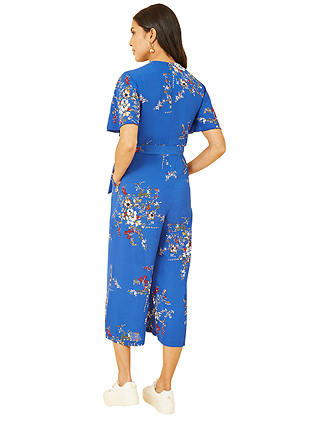 Mela London Floral Print Wrap Jumpsuit, Blue