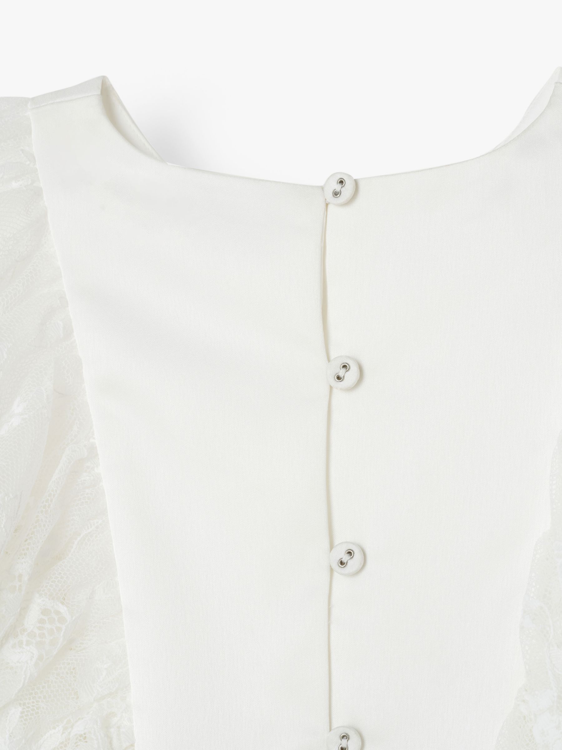 Buy Angel & Rocket Kids' Satin Lace Bridesmaid Dress, Cream Online at johnlewis.com