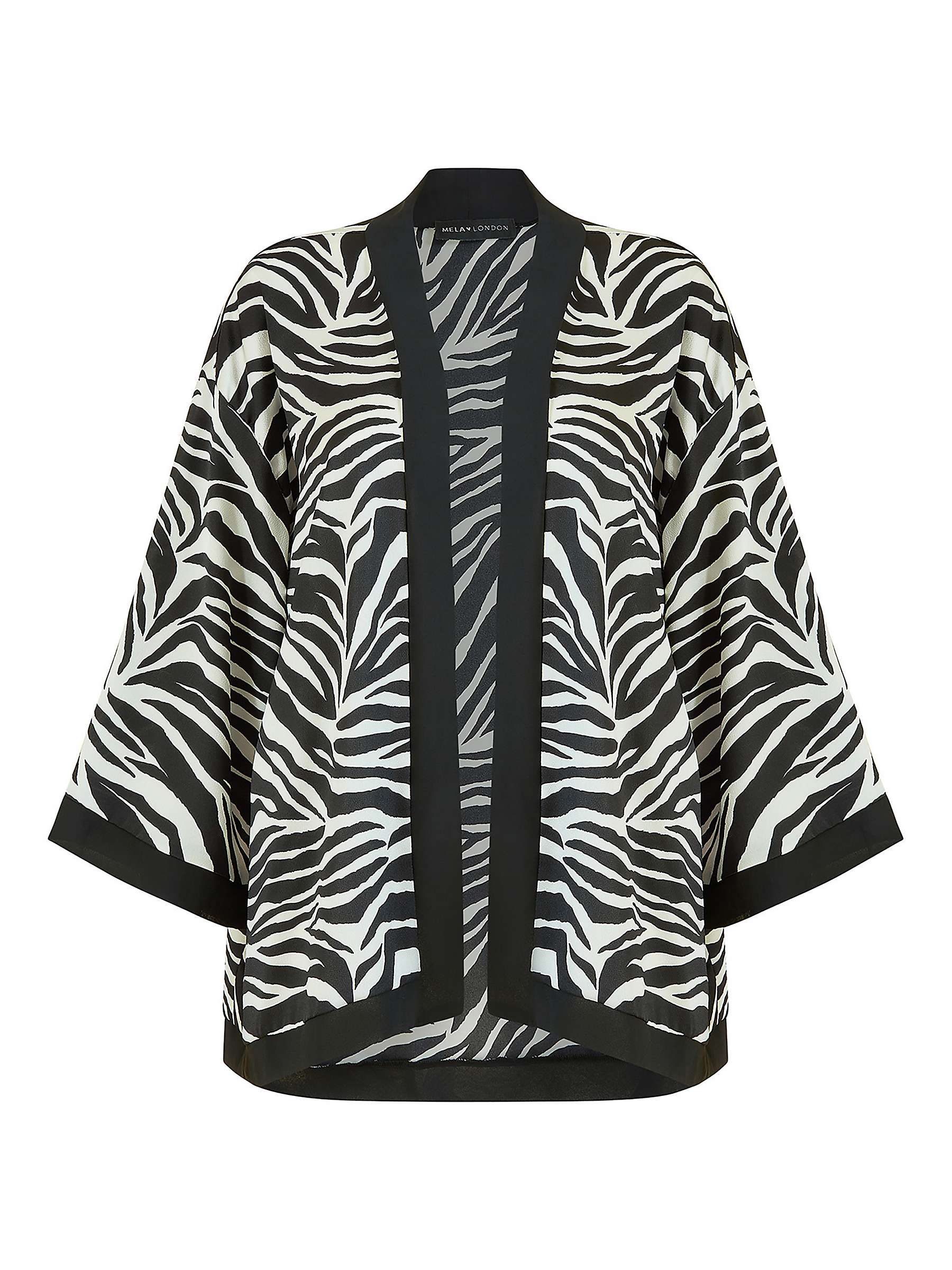 Buy Mela London Zebra Print Satin Kimono, Black/White Online at johnlewis.com