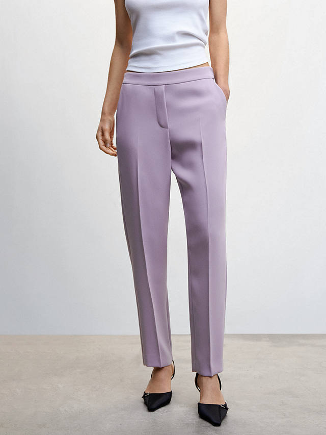 Mango Flowy Suit Trousers, Pastel Purple at John Lewis & Partners