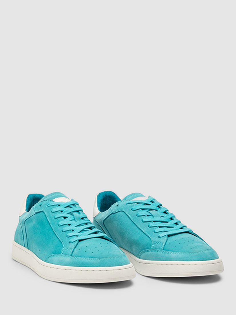 Rodd & Gunn Sussex Street Leather Trainers, Teal at John Lewis & Partners