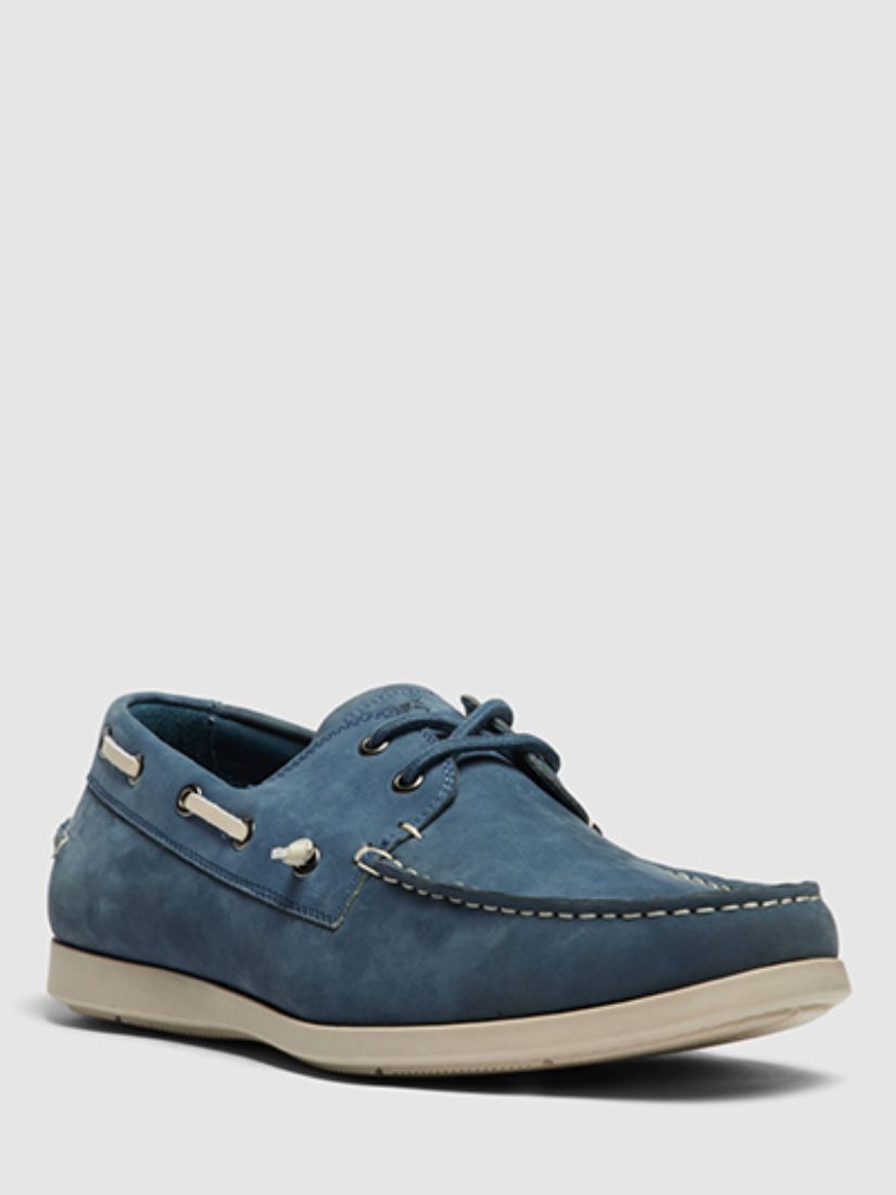 Rodd & Gunn Gordons Bay Suede / Leather Slip On Boat Shoes, Denim Blue, EU40