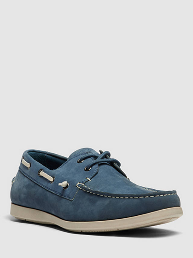 Rodd & Gunn Gordons Bay Suede / Leather Slip On Boat Shoes, Denim Blue