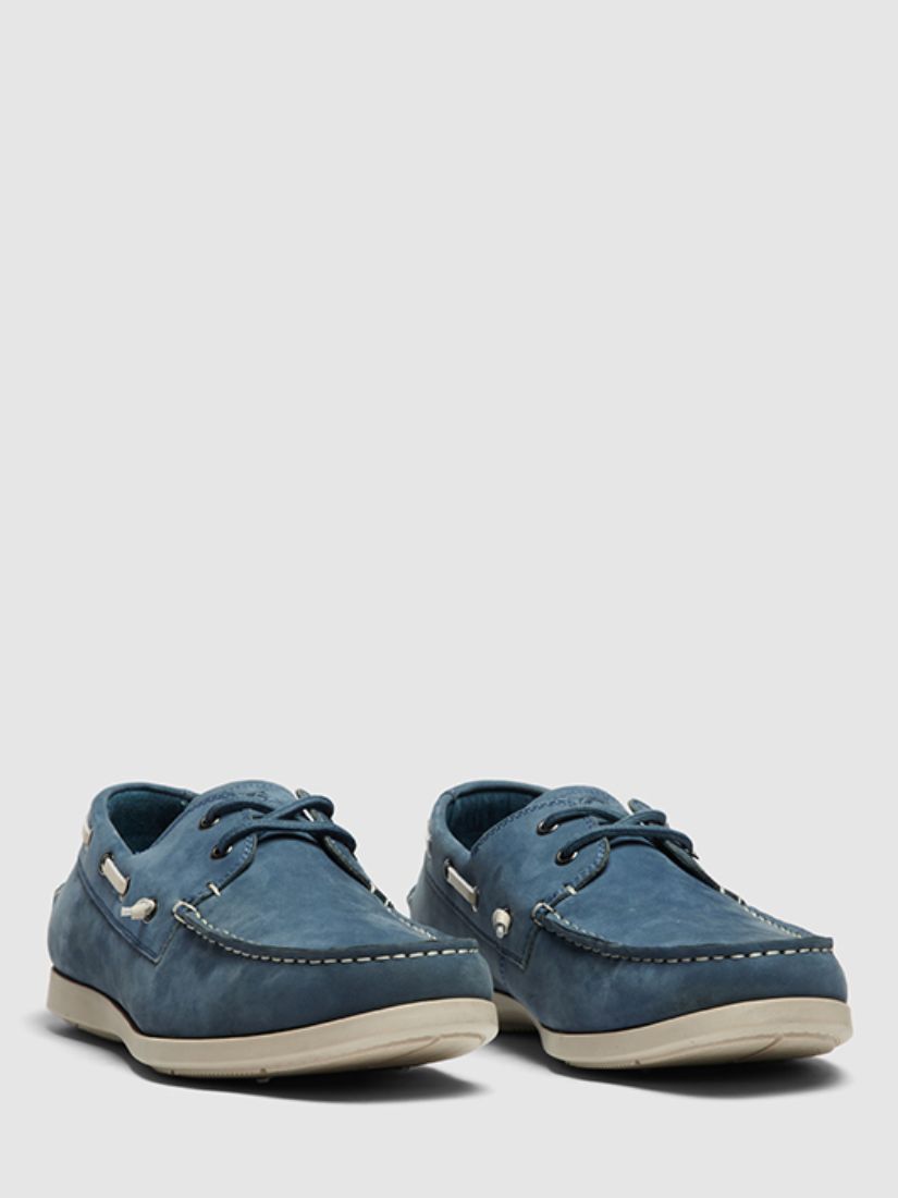 Rodd & Gunn Gordons Bay Suede / Leather Slip On Boat Shoes, Denim Blue, EU40