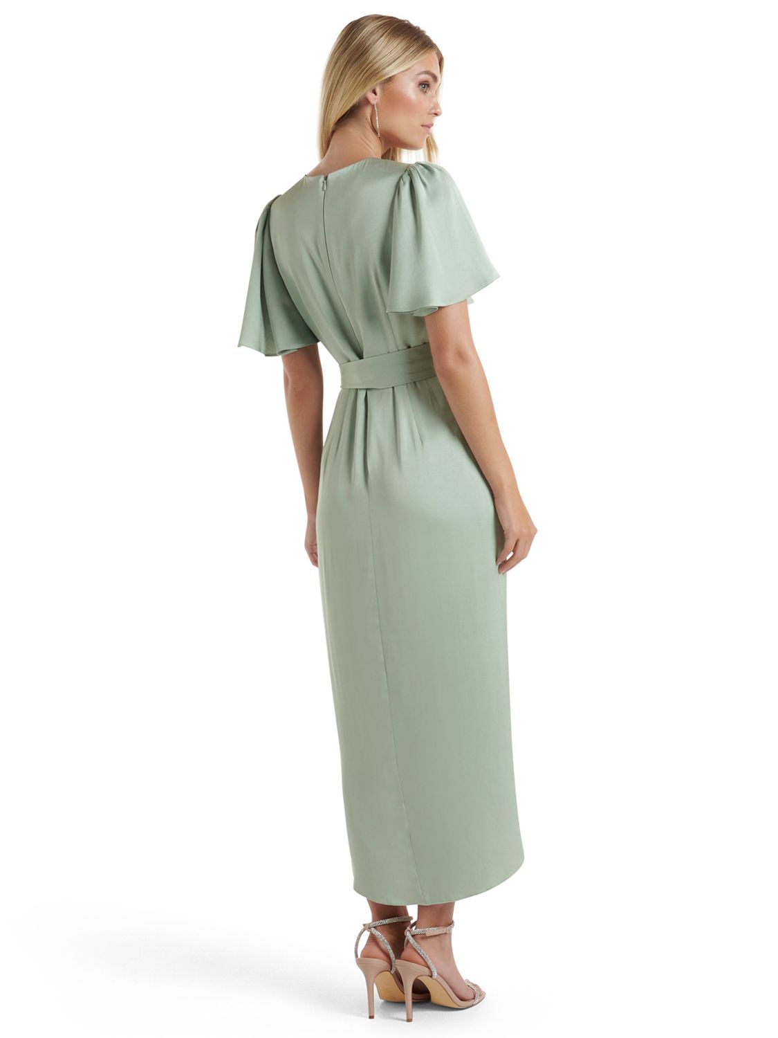 Forever New Carolina Satin Midi Dress, Green at John Lewis & Partners