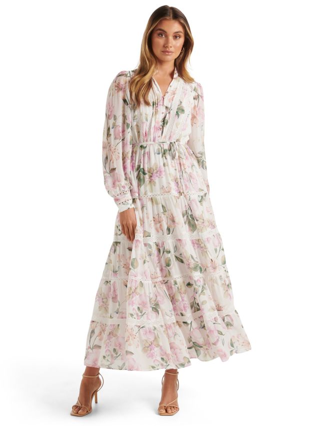 Forever new floral print tiered maxi on sale dress in multi