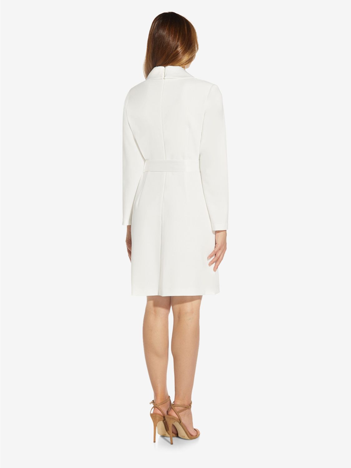 Adrianna Papell Knit Crepe Tuxedo Dress, Ivory at John Lewis & Partners