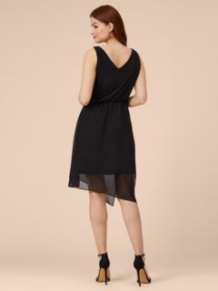 Adrianna Papell Chiffon Overlay Sheath Dress Black 6