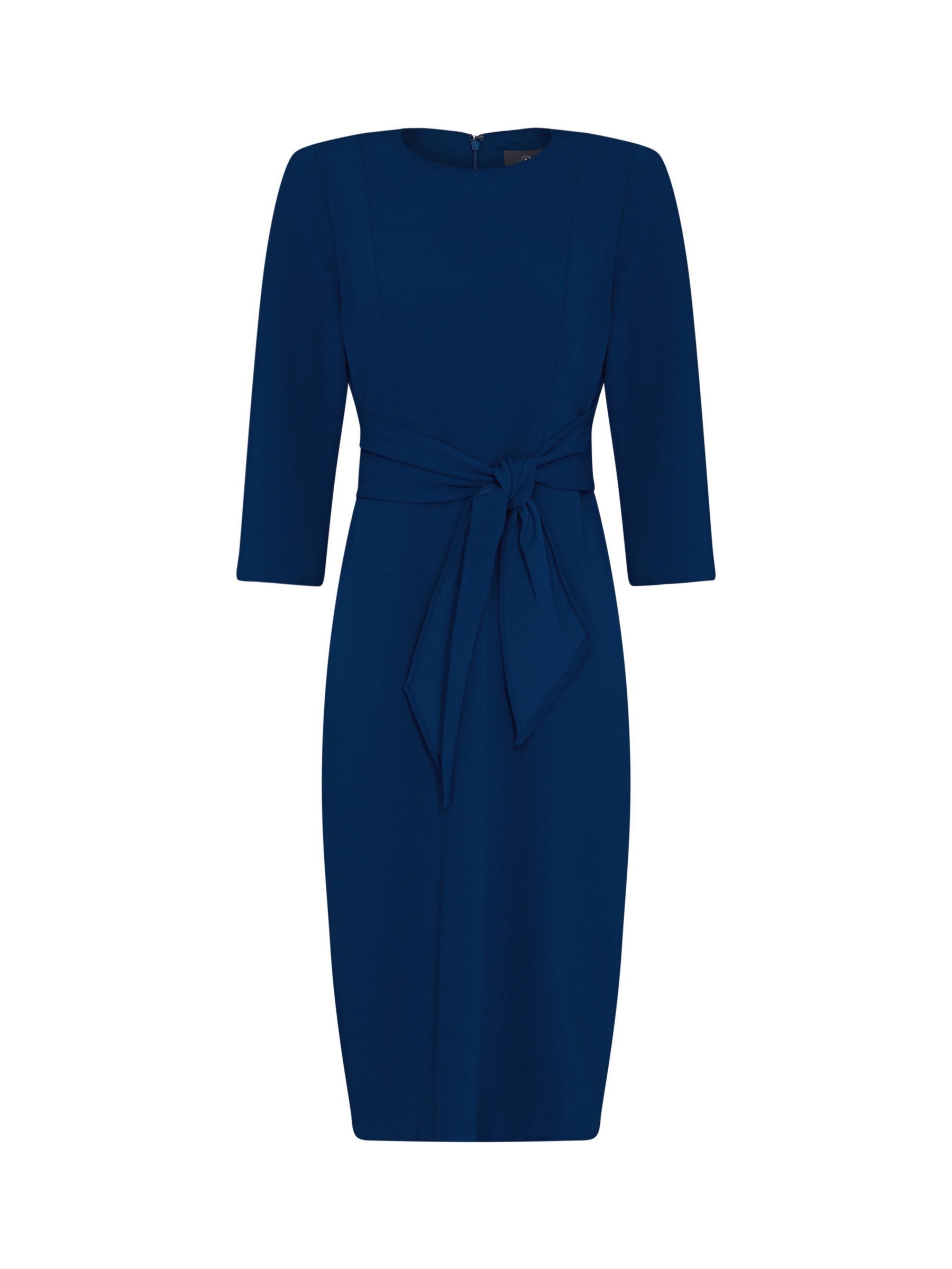 Zenana dress Sz S Navy Super Soft Knit Dress Pockets Waist Tie Knee Length