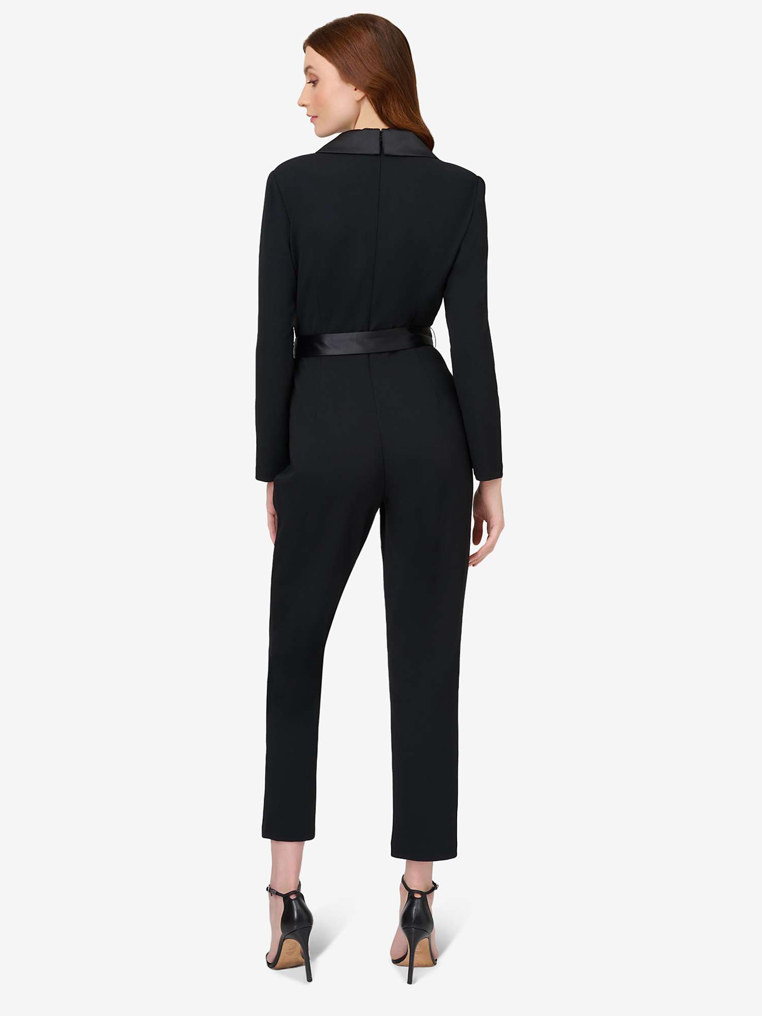 Buy Adrianna Papell Crepe Tuxedo Jumpsuit, Black Online at johnlewis.com