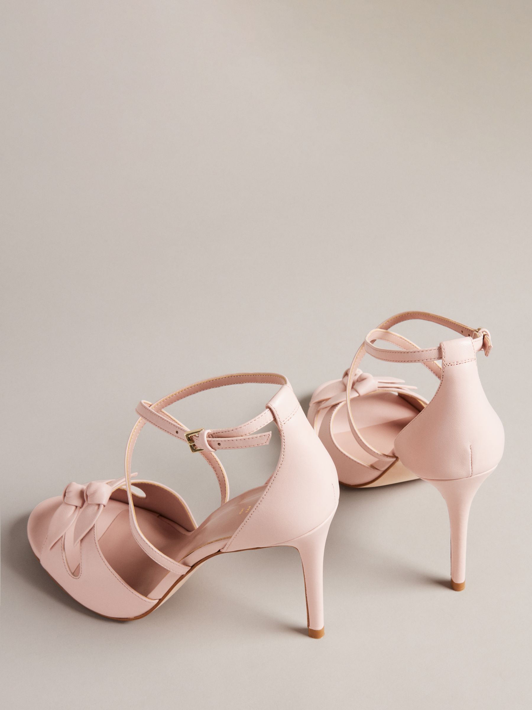 Buy Ted Baker Bicci Bow Stiletto Heel Sandals, Dusky Pink Online at johnlewis.com