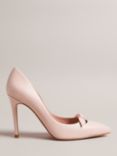 Ted Baker Teliah Leather Bow Embellished Court Heels, Dusky-pink