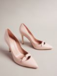 Ted Baker Teliah Leather Bow Embellished Court Heels, Dusky-pink