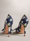 Ted Baker Hyra Floral Bow Court Shoes, Navy