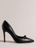 Ted Baker Teliah Leather Bow Embellished Court Heels, Black