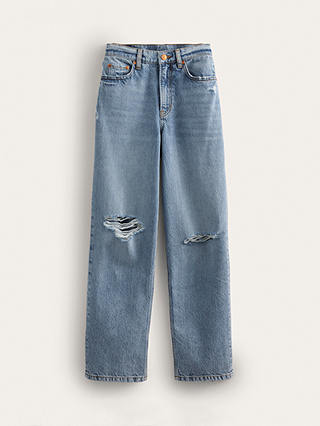 Boden Distressed Cropped Loose Fit Jeans, Mid Wash