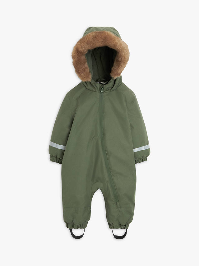 John Lewis Baby Waterproof Snowsuit, Green