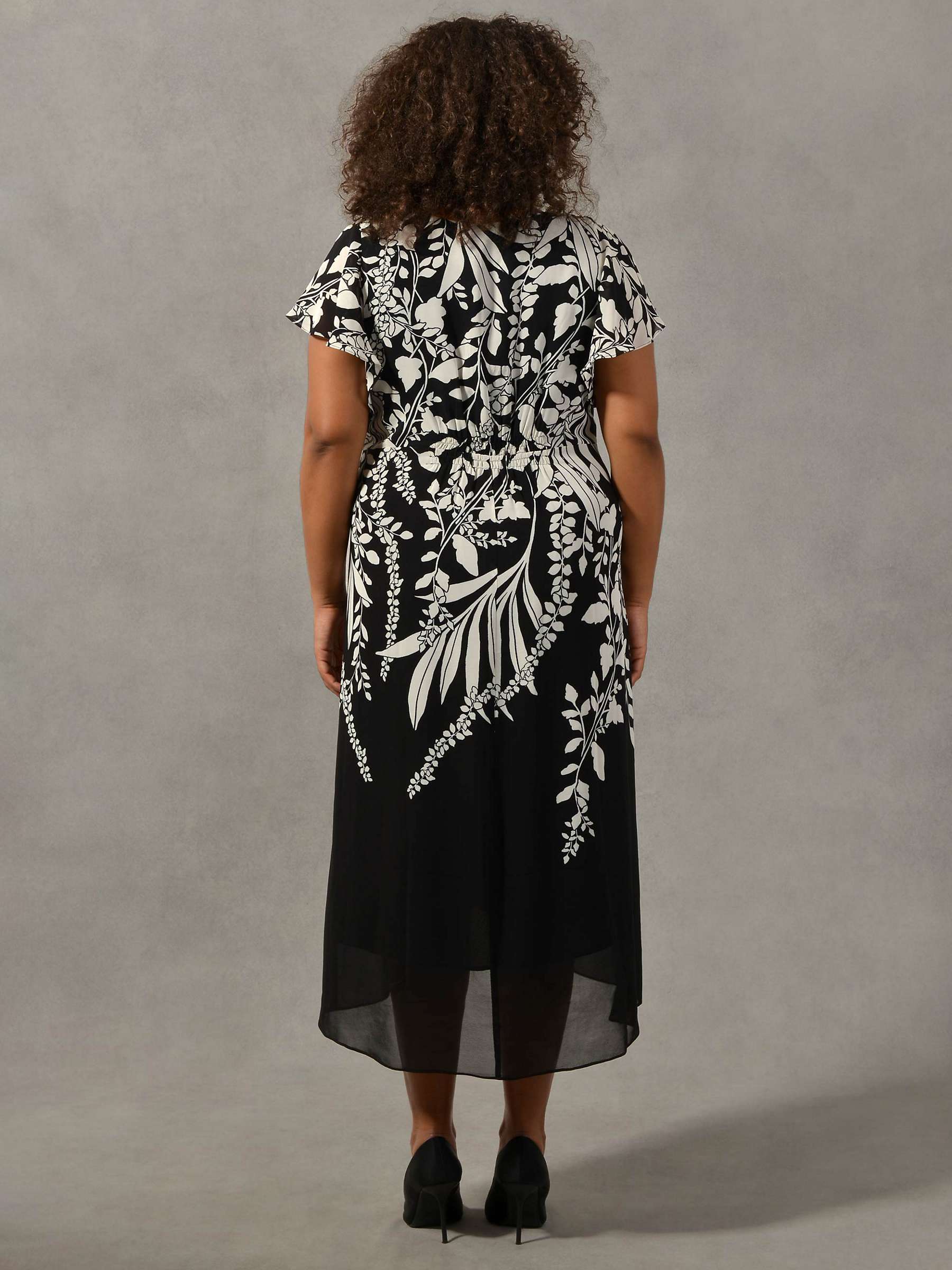 Buy Live Unlimited Curve Placement Midi Dress, Black/Cream Online at johnlewis.com