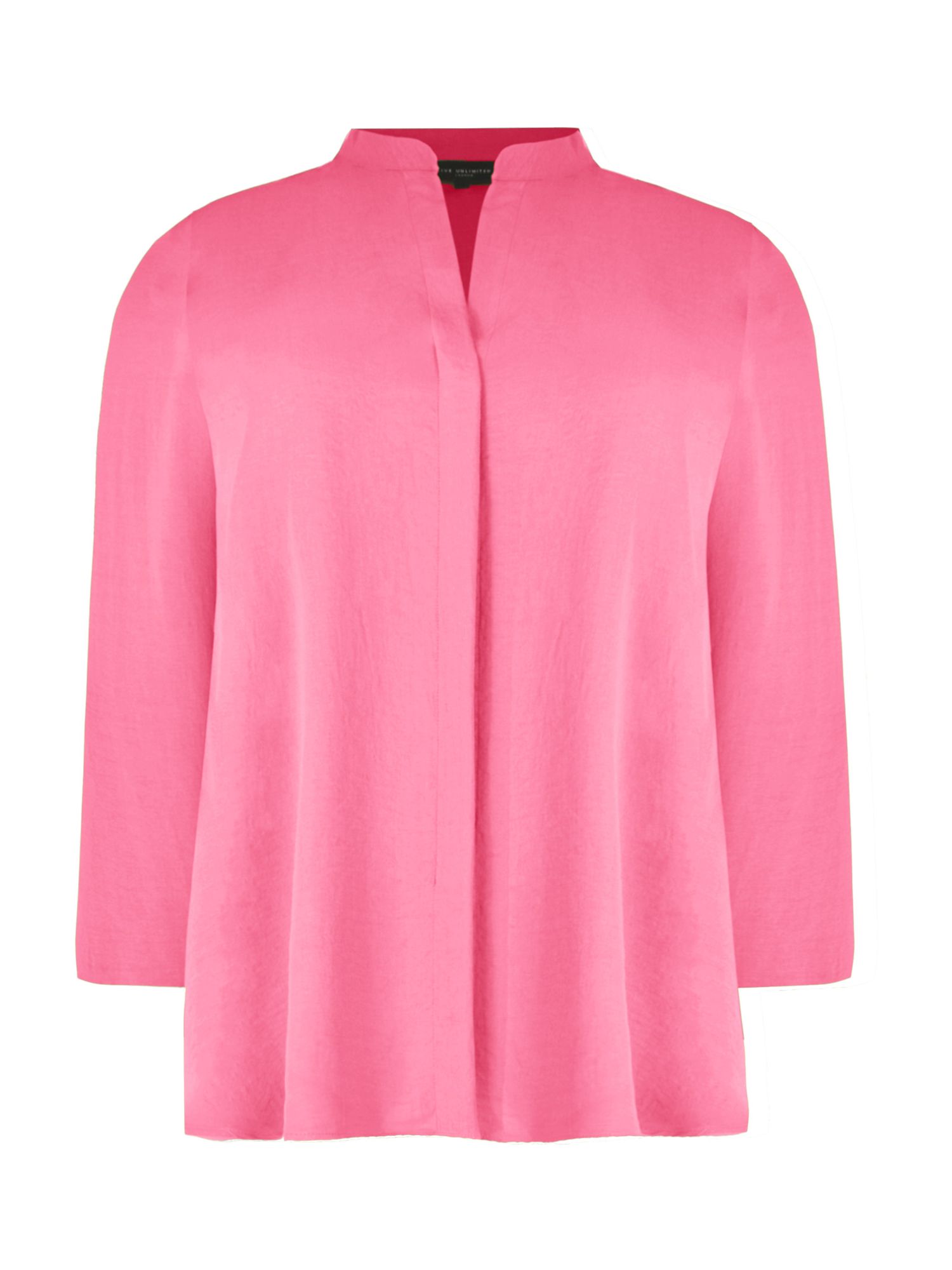 Live Unlimited Curve Nehru Collar Blouse, Pink at John Lewis & Partners