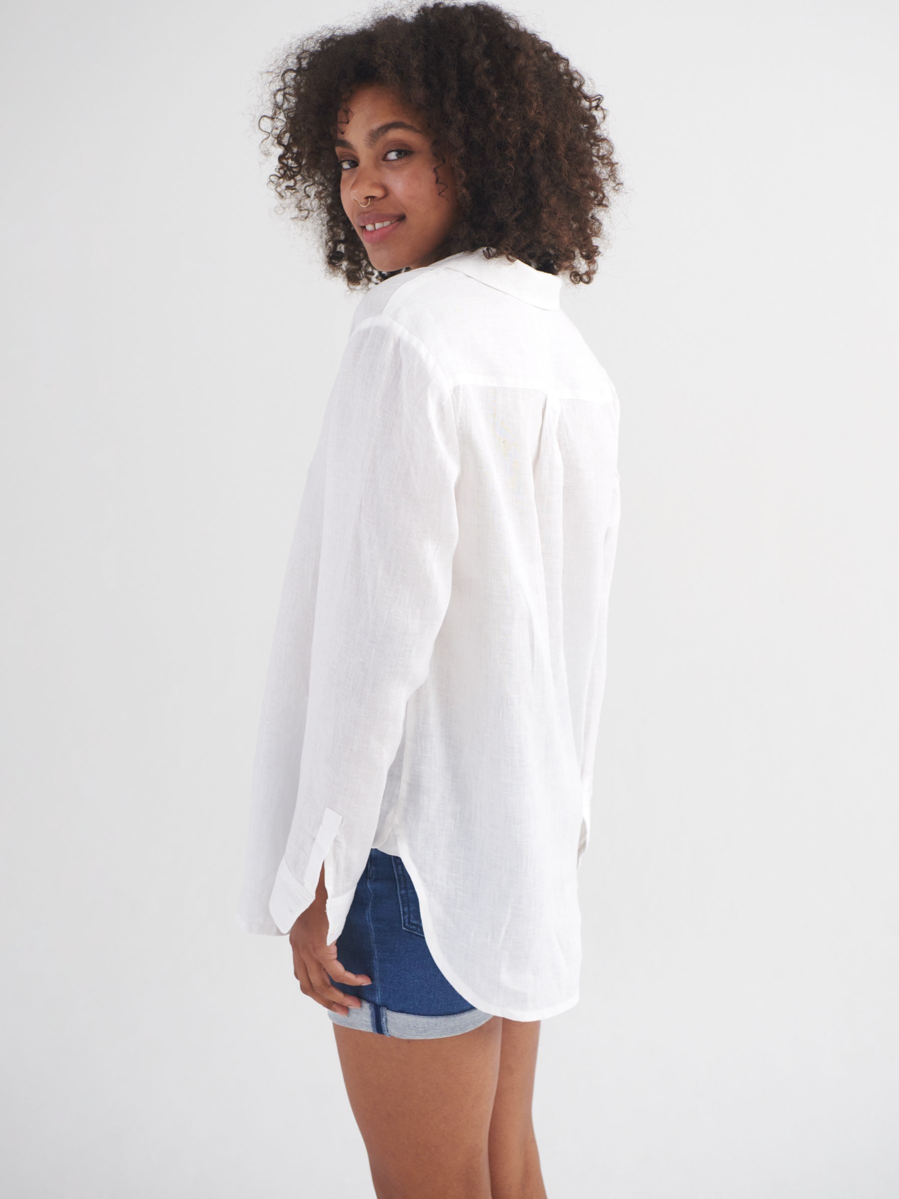 NRBY Chrissie Linen Shirt, White, XS