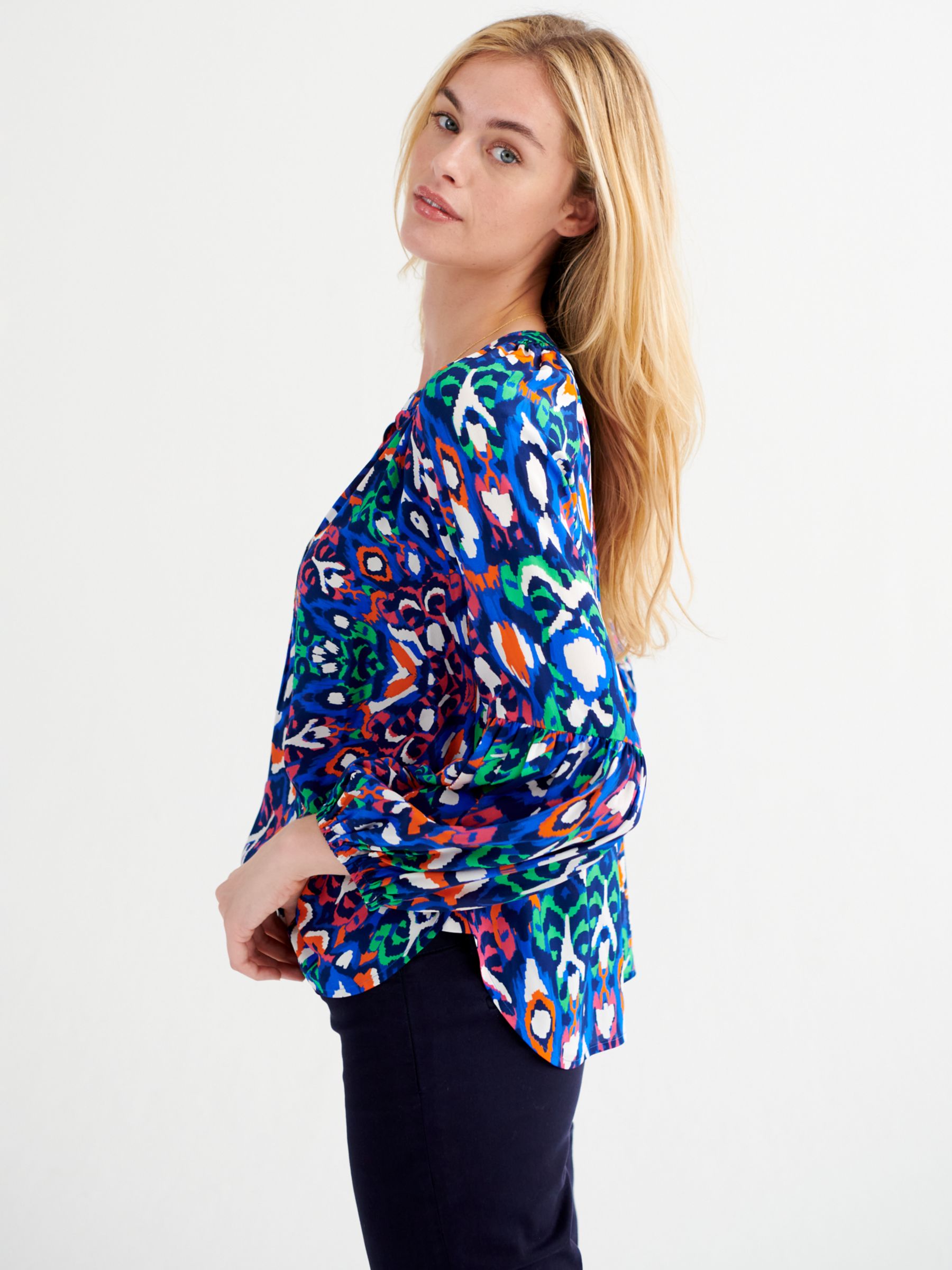 NRBY Ophelia Silk Feather Shirt, Feather Print at John Lewis & Partners