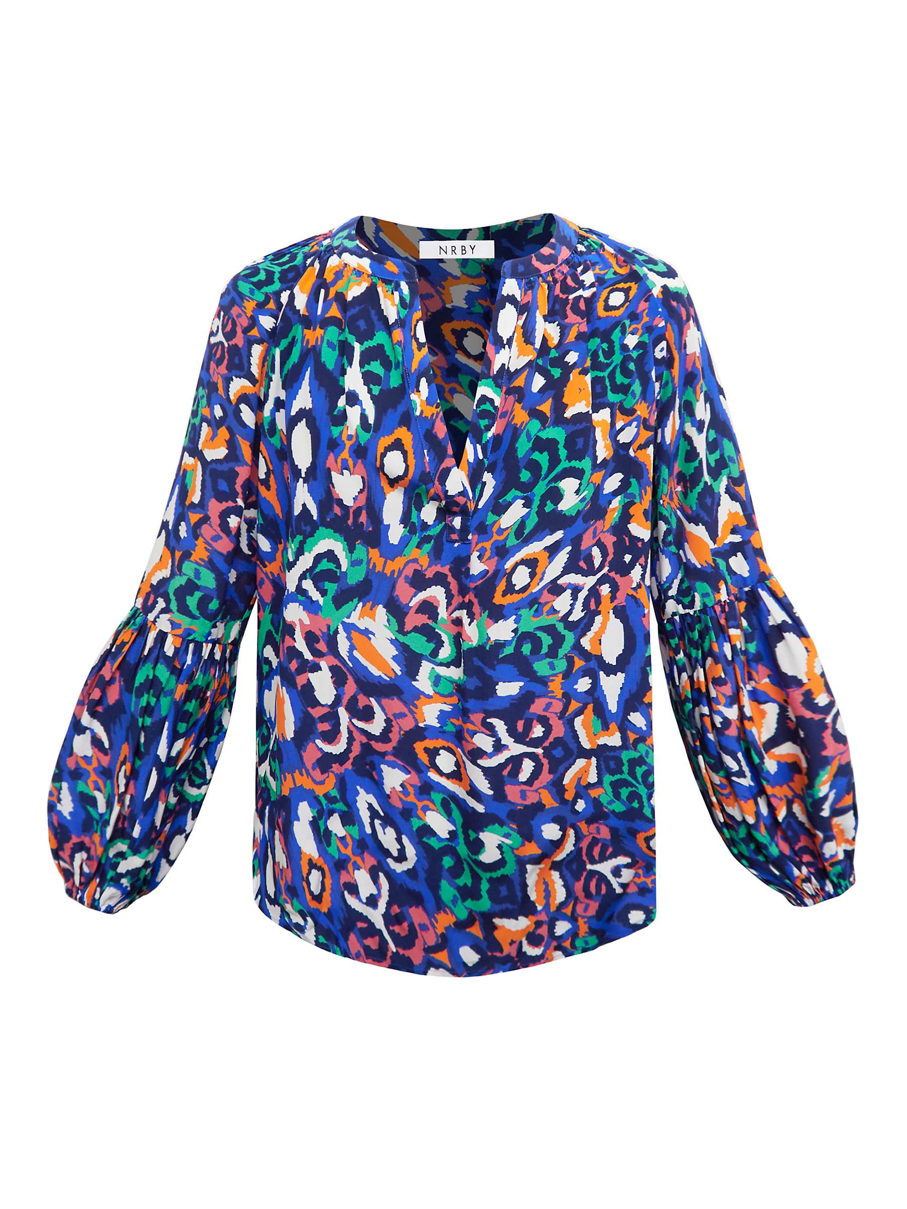 Buy NRBY Ophelia Silk Feather Shirt, Feather Print Online at johnlewis.com