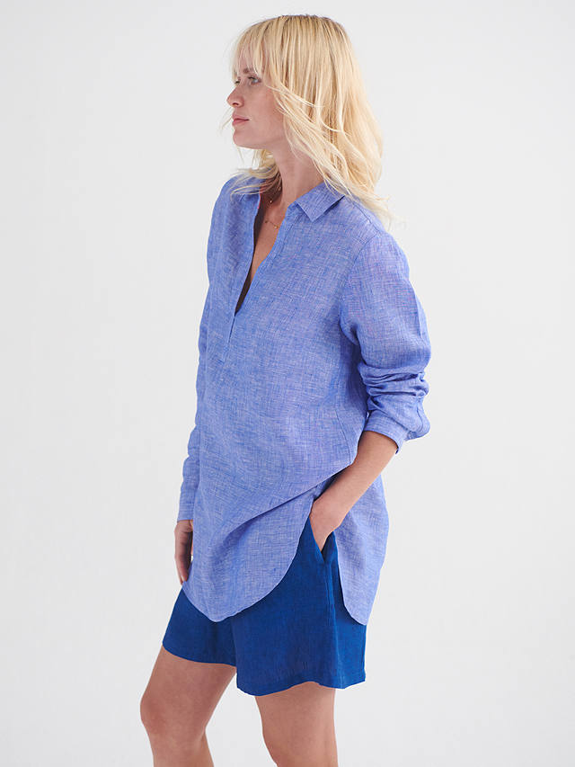 NRBY Chrissie Linen Shirt, Bright Blue