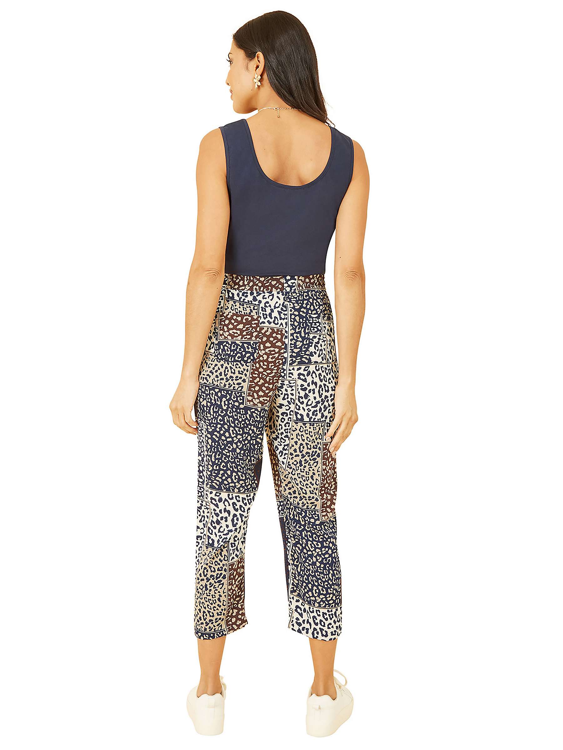 Buy Yumi Patchwork Animal Print Cropped Trousers, Navy/Multi Online at johnlewis.com