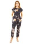 Yumi Butterfly Print Jumpsuit, Navy