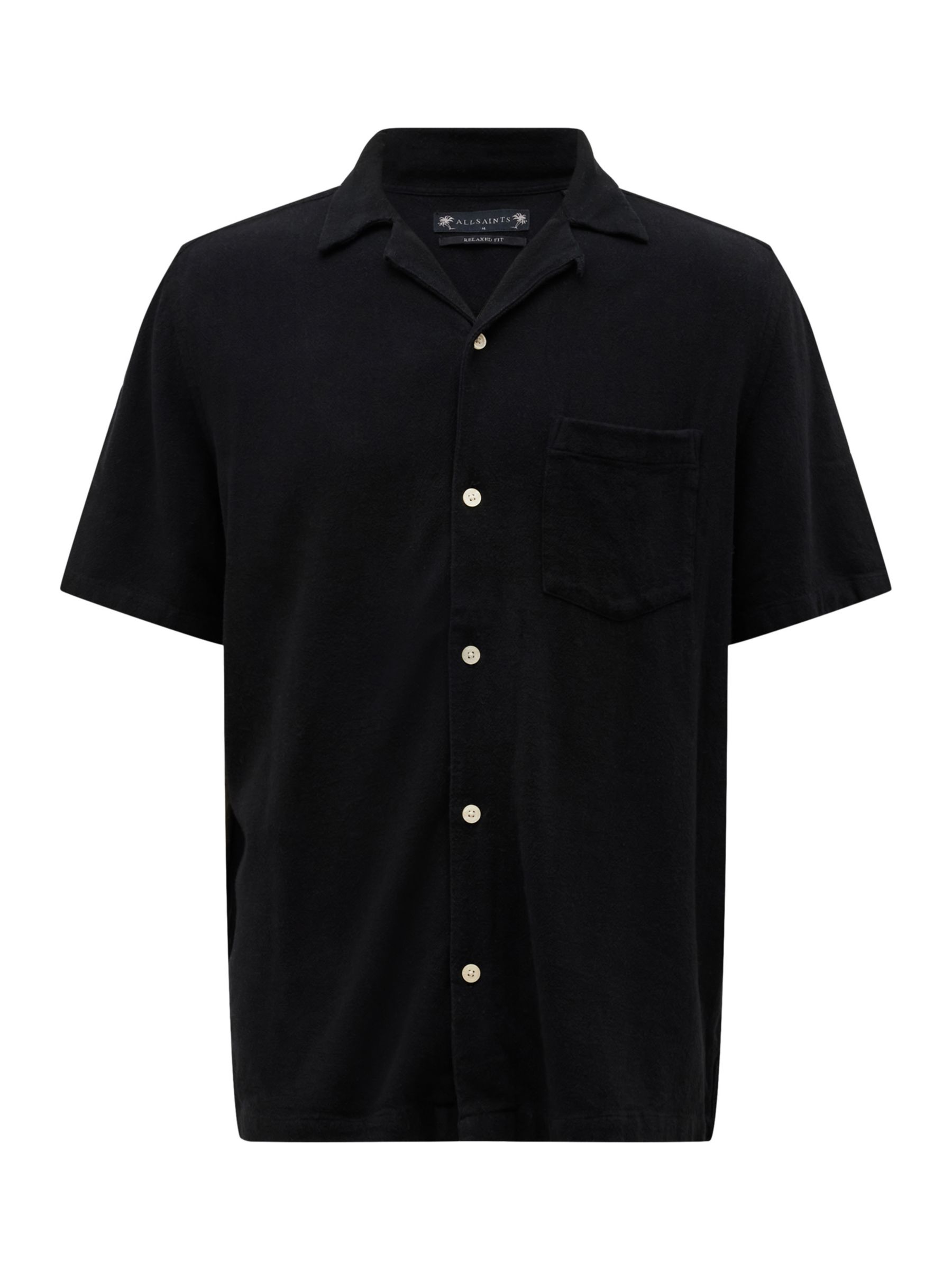 AllSaints Cudi Short Sleeve Shirt, Ecru at John Lewis & Partners