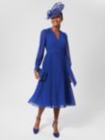 Hobbs Evelyn Pleated Dress, Cobalt Blue, Cobalt Blue