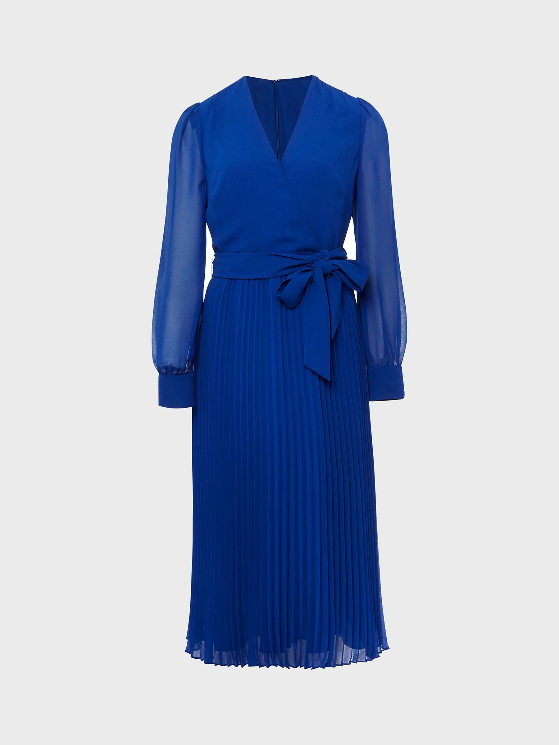Hobbs Evelyn Pleated Dress, Cobalt Blue at John Lewis & Partners