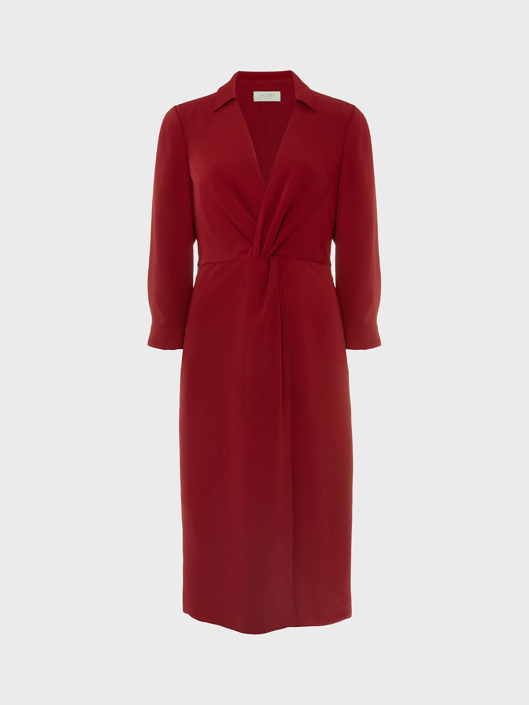 Buy Hobbs Malikah Wrap Neck Dress, Rhubarb Red Online at johnlewis.com