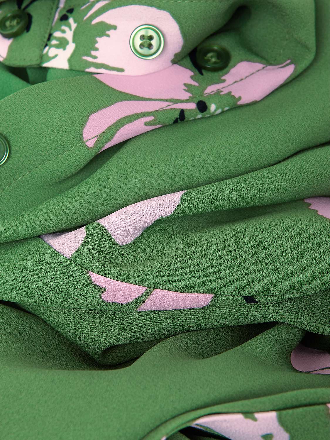 Buy Hobbs Petite Savannah Shirt Midi Dress, Green/Multi Online at johnlewis.com