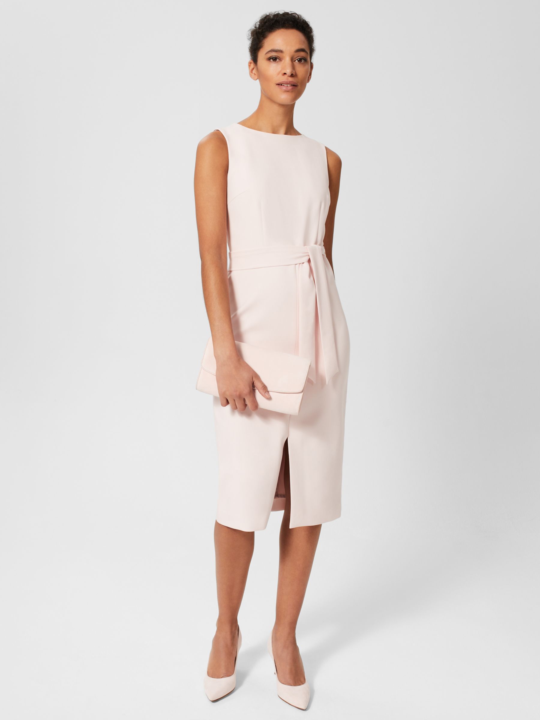 Buy Hobbs Kaia Knee Length Pencil Dress, Pale Pink Online at johnlewis.com