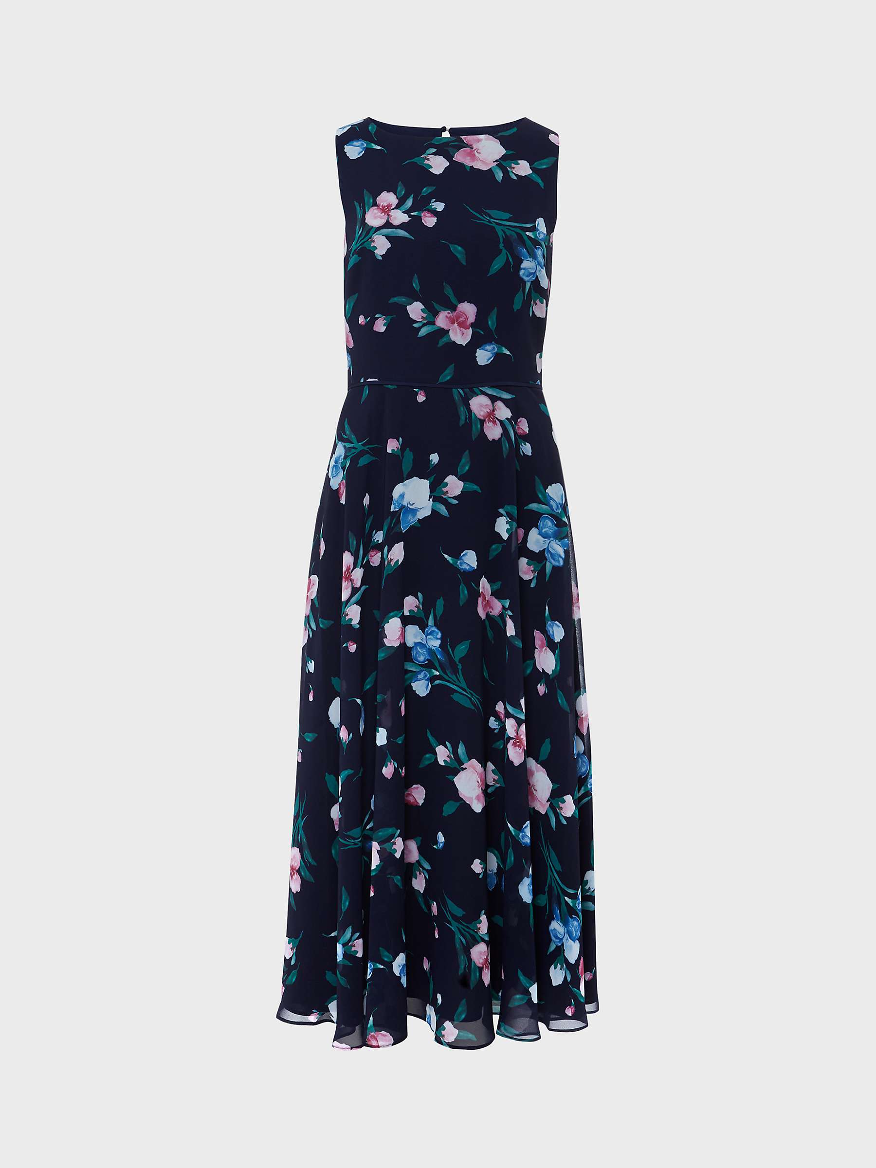 Buy Hobbs Petite Carly Floral Midi Dress, Navy/Multi Online at johnlewis.com