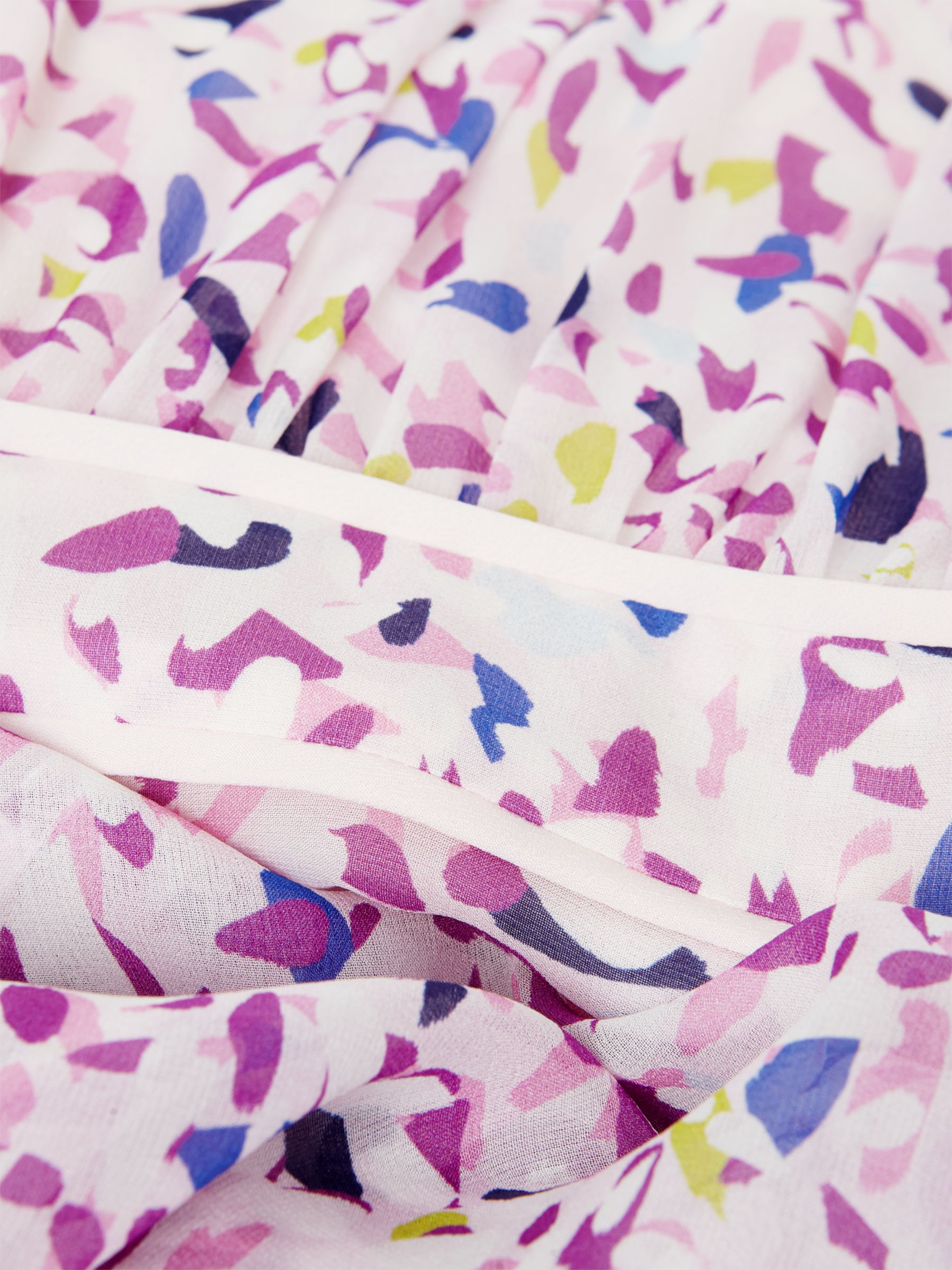 Buy Hobbs Lisette Abstract Print Midi Silk Dress, Pale Pink/Multi Online at johnlewis.com
