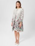 Hobbs Gwen Jacquard Dress, Oyster/Multi
